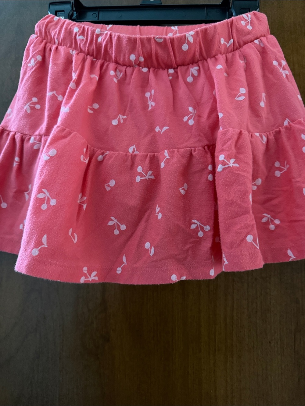 Cat & Jack Coral Pink Cherry Print Tiered Skirt